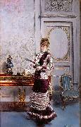 Giovanni Boldini Berthe che guarda un ventaglio oil on canvas